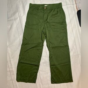 LOFT wide leg olive green pants. High rise. Size 10P.